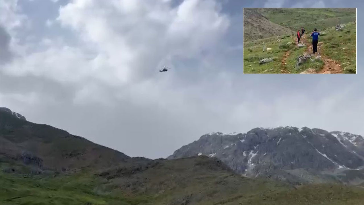Dersim'de dağda attan düşen hemşire helikopterle kurtarıldı