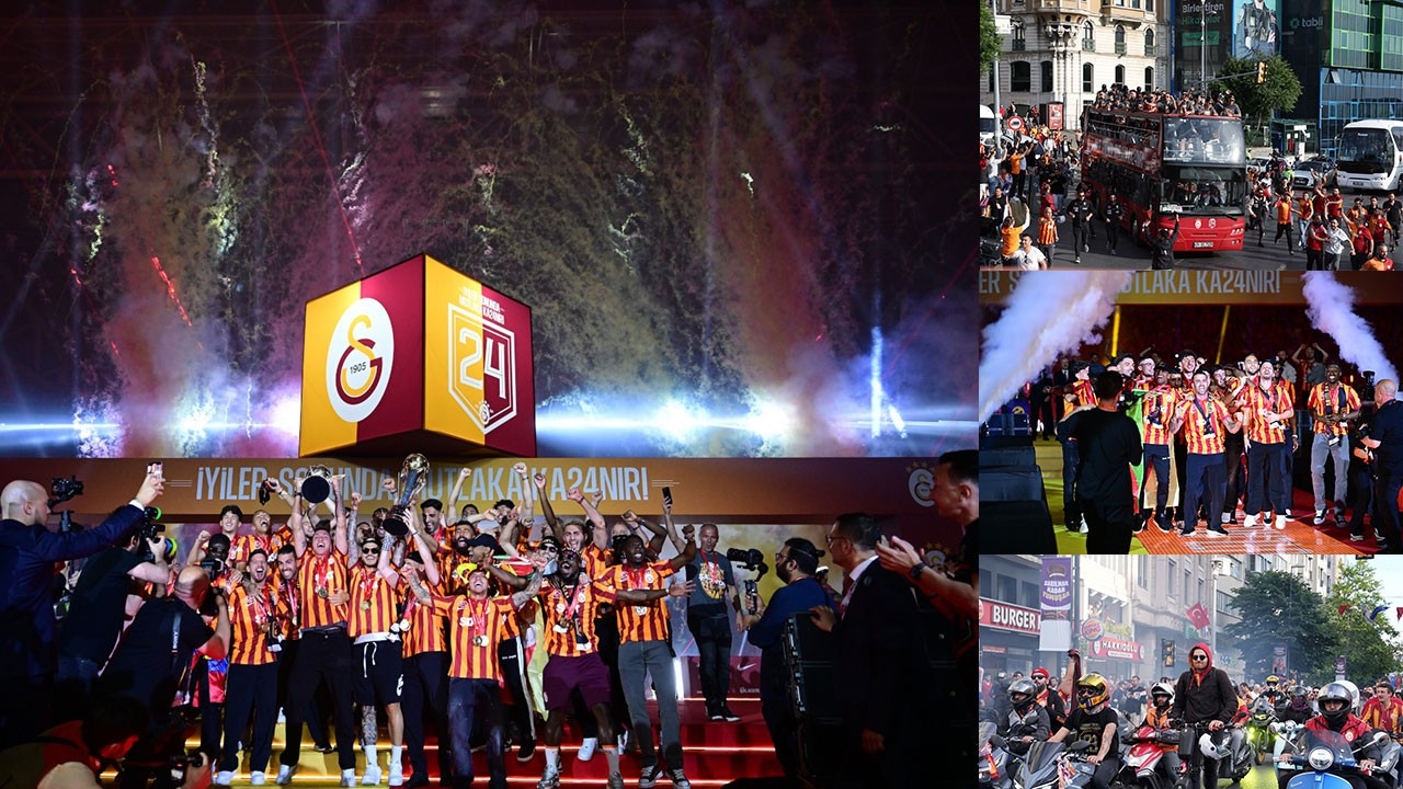 Galatasaray kupayı kaldırdı: Şampiyonluk kutlamasından kareler