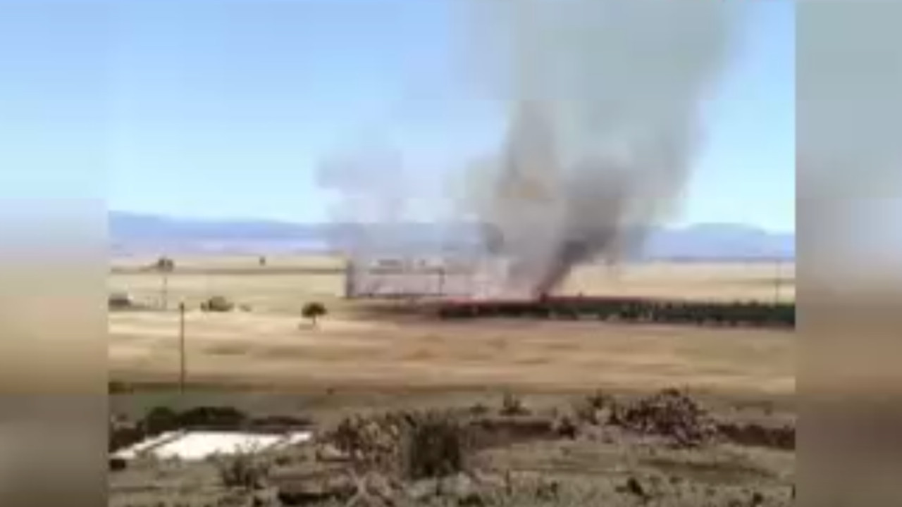 Antep'te yangın: 6 dönüm ekili alan yandı