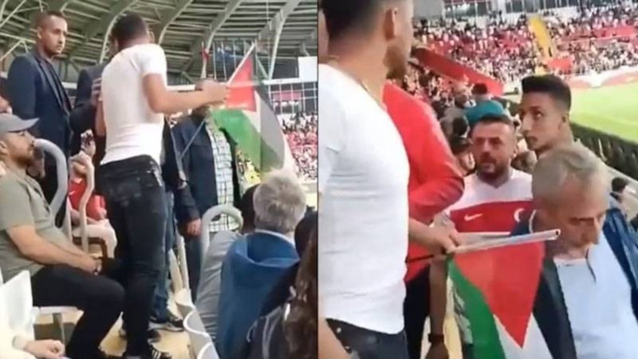 Valilik soruşturma açtı: Türkiye maçında Filistin bayrağına engelleme