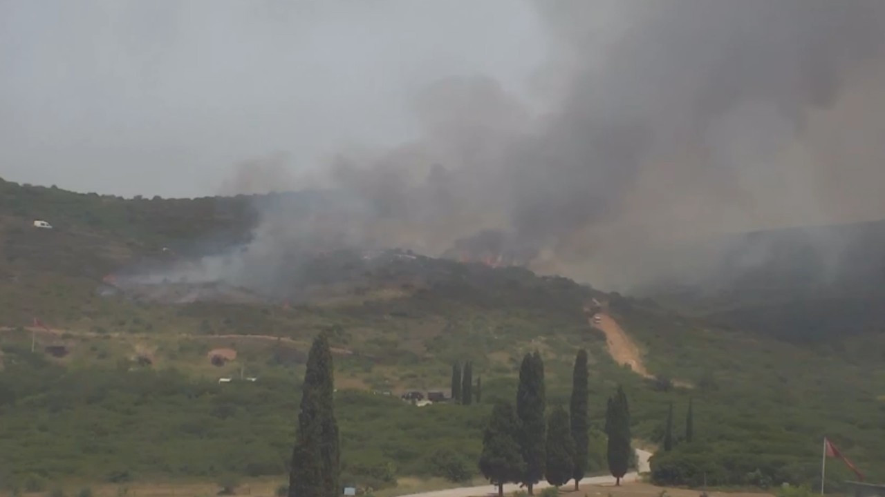 Tuzla Piyade Okulu arazisinde yangın çıktı