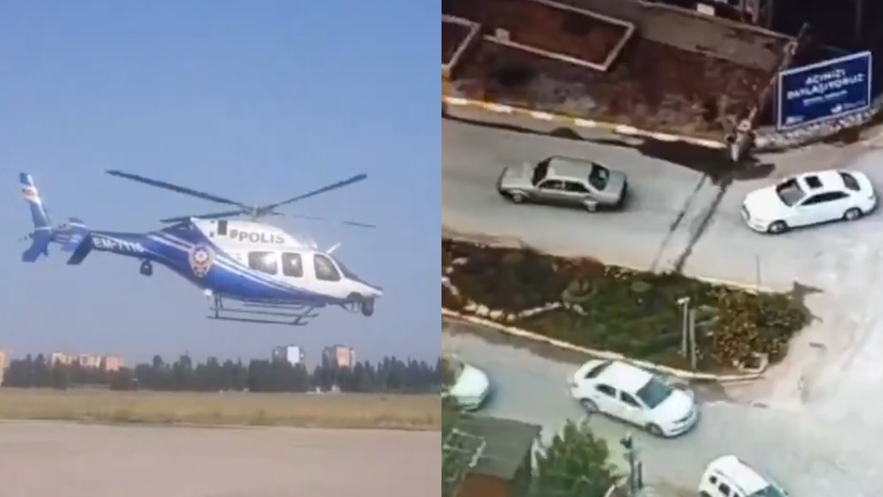 Adana'da trafik yoğunluğuna karşı helikopterle denetim yapıldı