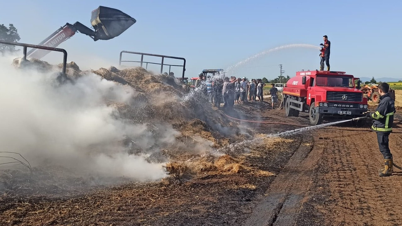 Kırklareli'nde yangın: Saman balyaları ve tarım alanları zarar yandı