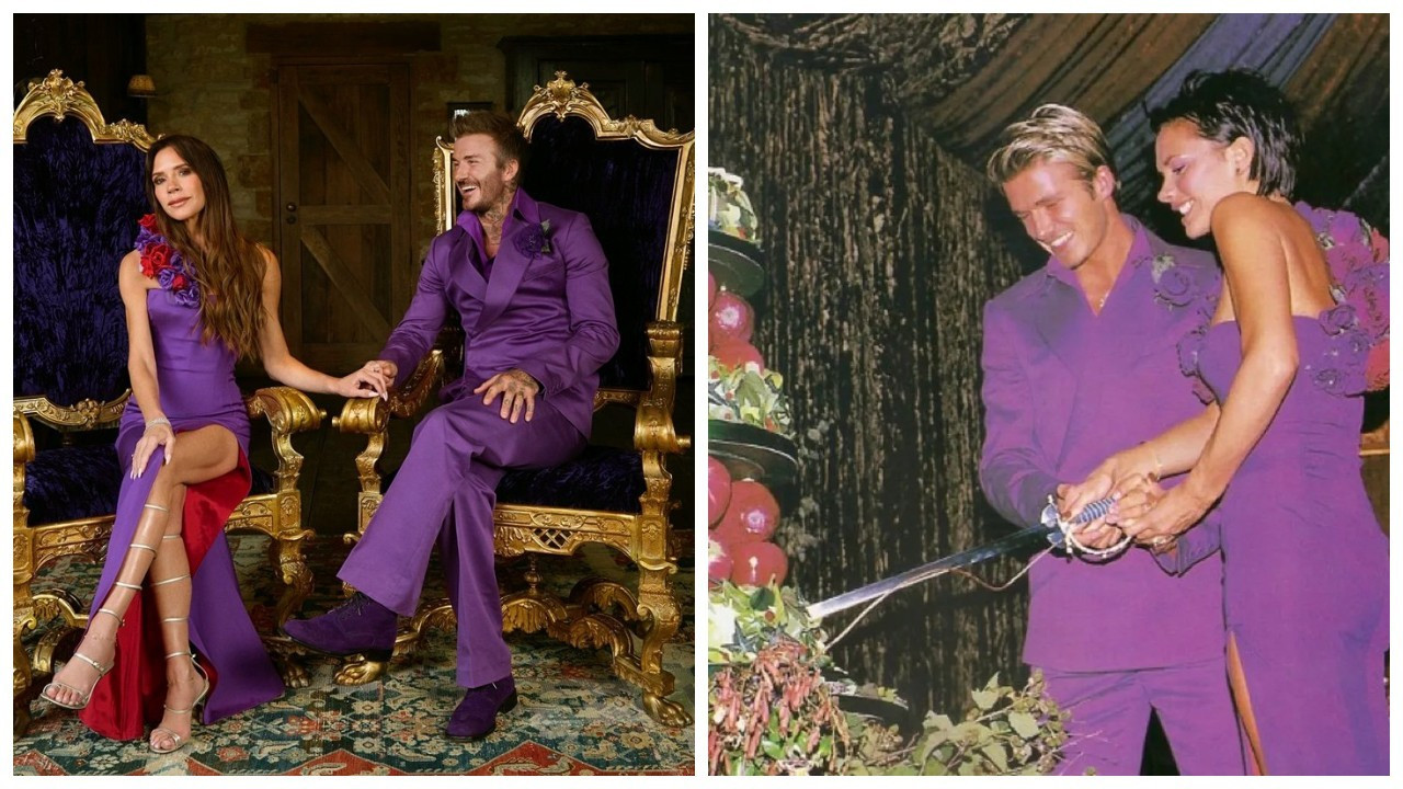 25 yıl sonra aynı kıyafetleri giydiler: Beckham çiftinden 'evlilik yıl dönümü' kutlaması