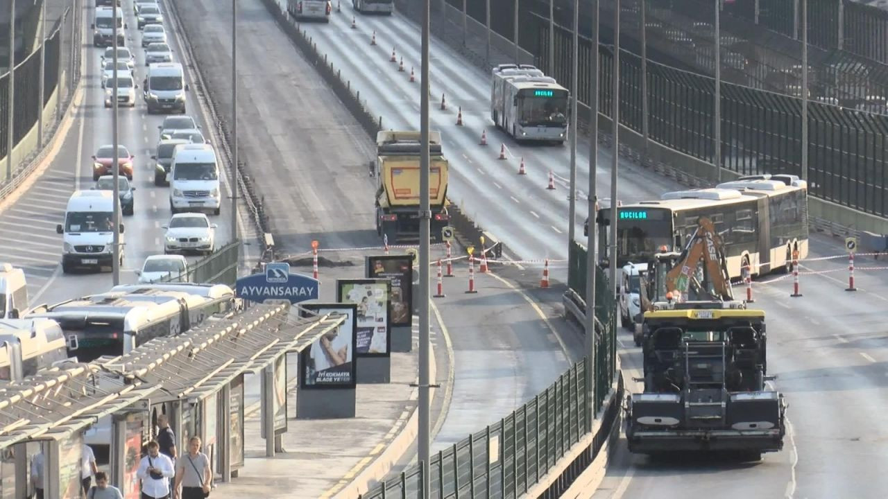 Haliç Köprüsü'nde asfalt çalışması başladı: Trafik havadan görüntülendi - Sayfa 4