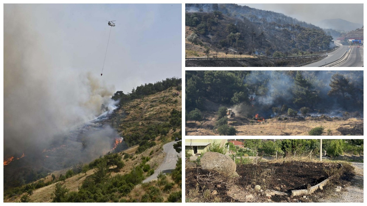 İzmir'deki yangın ikinci gününde: Havadan müdahale sürüyor