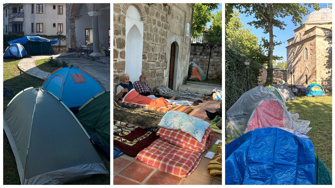 Edirne'de otellerde yer kalmadı: İnsanlar sokak ortasına çadır kurdu