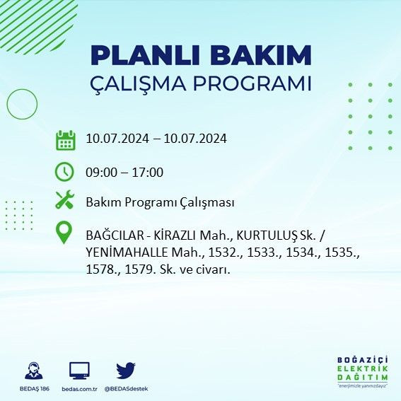 BEDAŞ paylaştı: İstanbul'da yarın elektrik kesintisi yaşanacak ilçeler - Sayfa 3