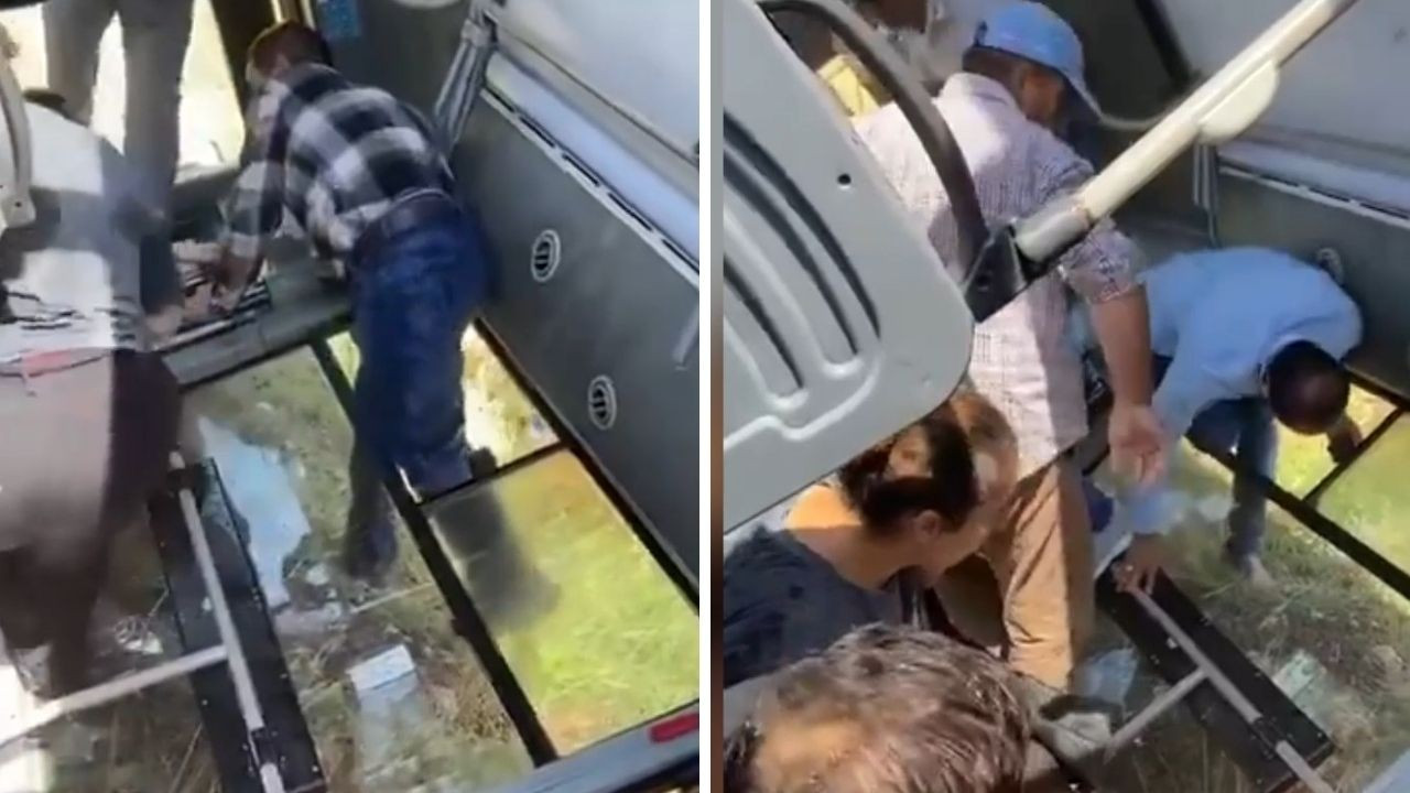 Urfa'da halk otobüsü devrildi, yolcular camları kırarak çıktı