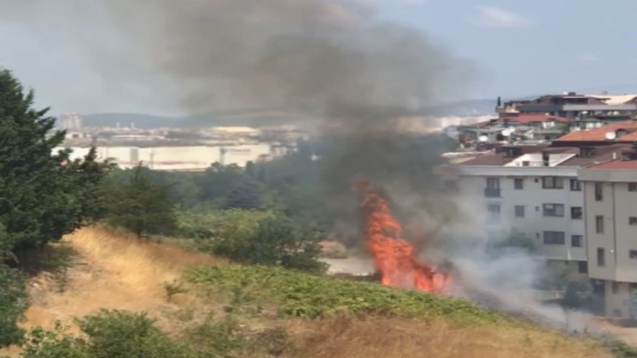 Sancaktepe'de otluk alanda yangın: Yaklaşık 5 dönüm zarar gördü