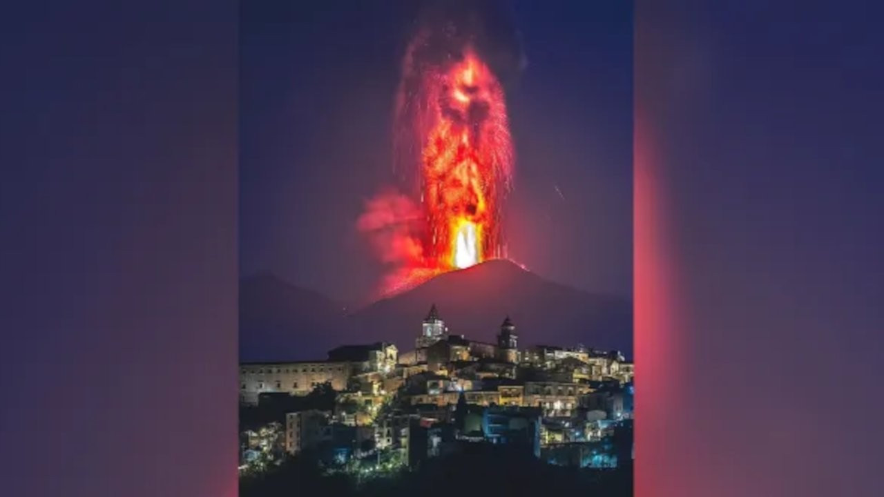 Etna Yanardağı görüntüleri gerçek çıktı
