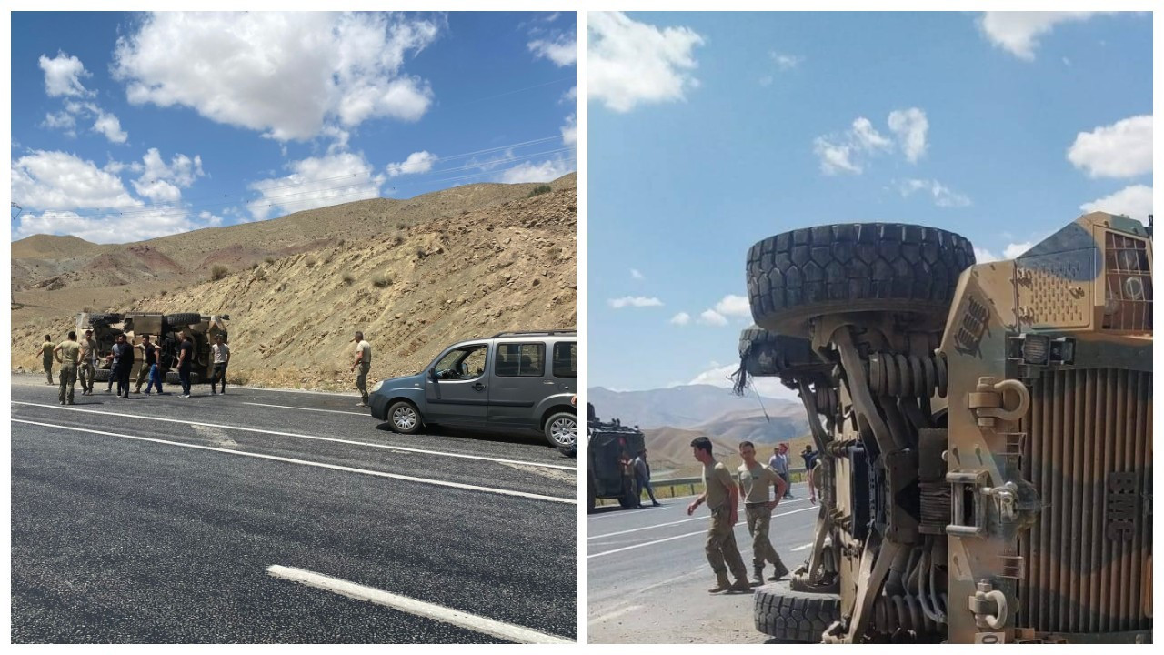 Van-Hakkari yolunda zırhlı araç devrildi: 6 asker hafif yaralı