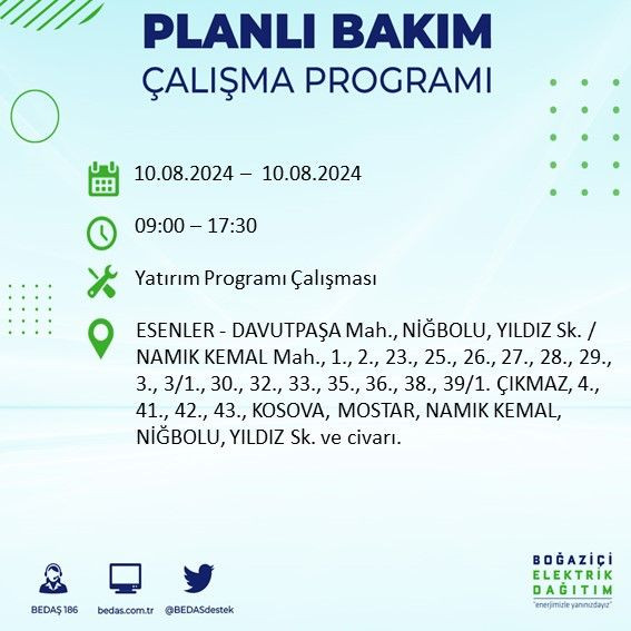 BEDAŞ paylaştı: İstanbul'da yarın elektrik kesintisi yaşanacak ilçeler - Sayfa 3