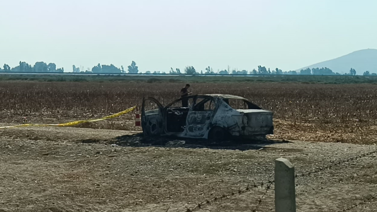 Adana'da yanmış otomobilden erkek cesedi çıkarıldı