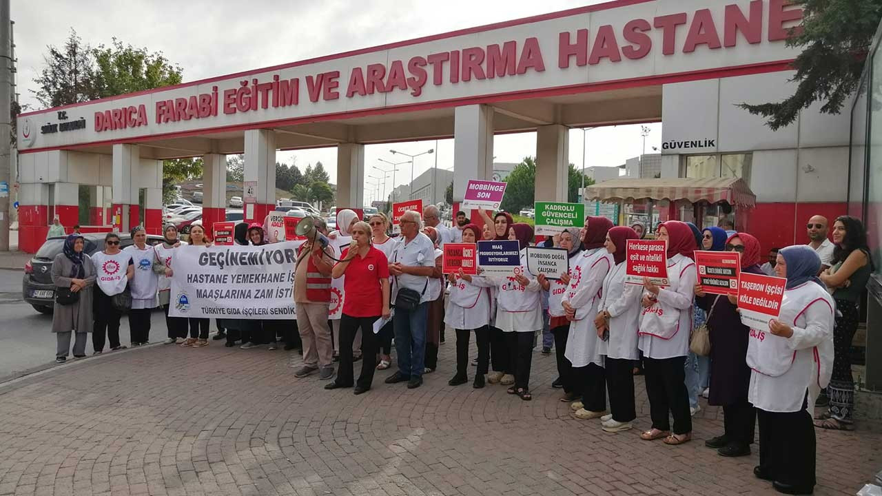 Yemekhane işçileri 'insanca yaşam için' maaş artışı istedi