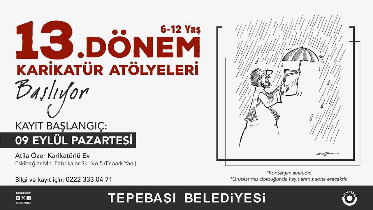 Tepebaşı Belediyesi karikatür atölyeleri kayıtları başlıyor