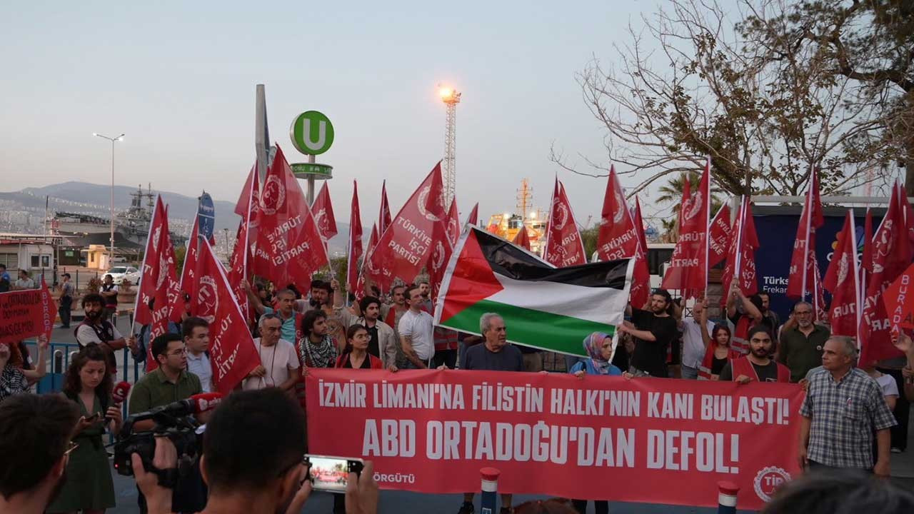 TİP, İzmir Limanı’na demirleyen ABD savaş gemisini protesto etti