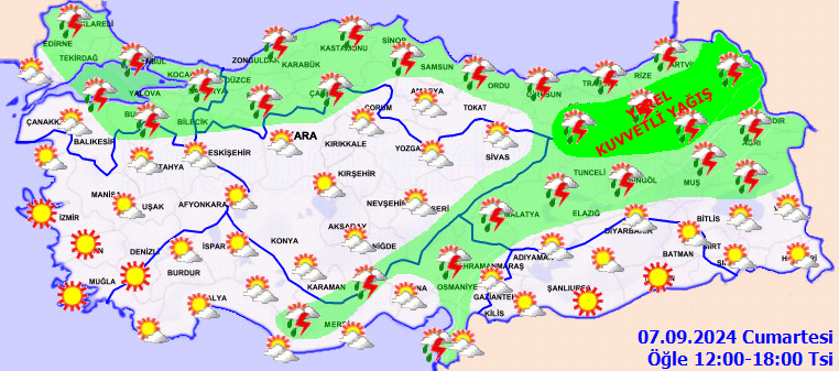 Meteorolojiden kuvvetli sağanak yağış uyarısı - Sayfa 1