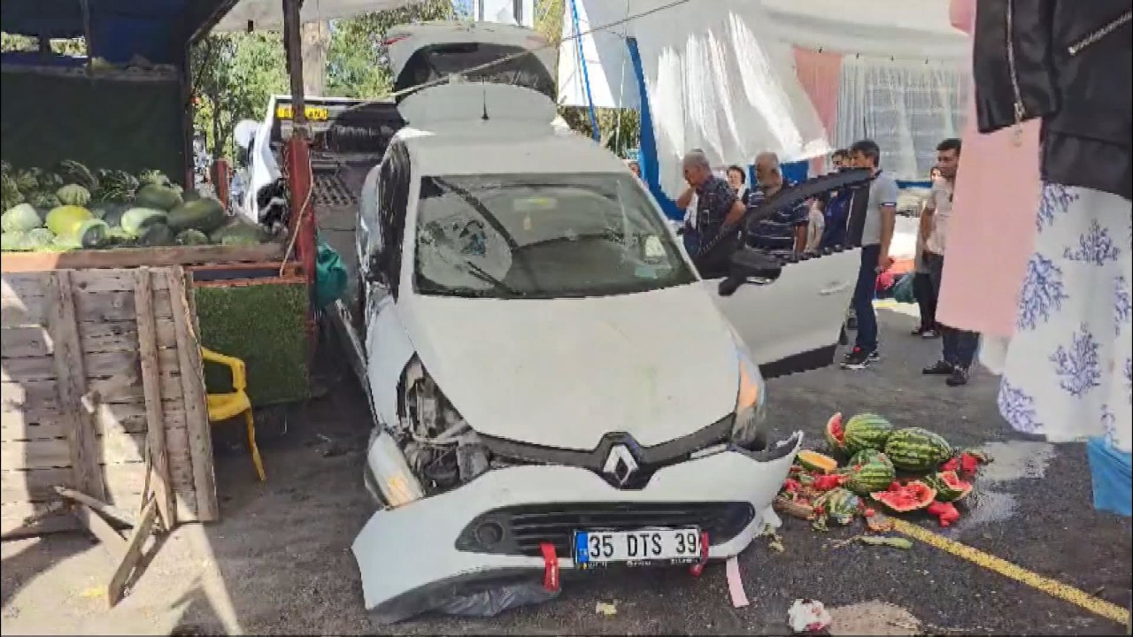 Beykoz'da otomobil pazara daldı: 2 kişi yaralandı