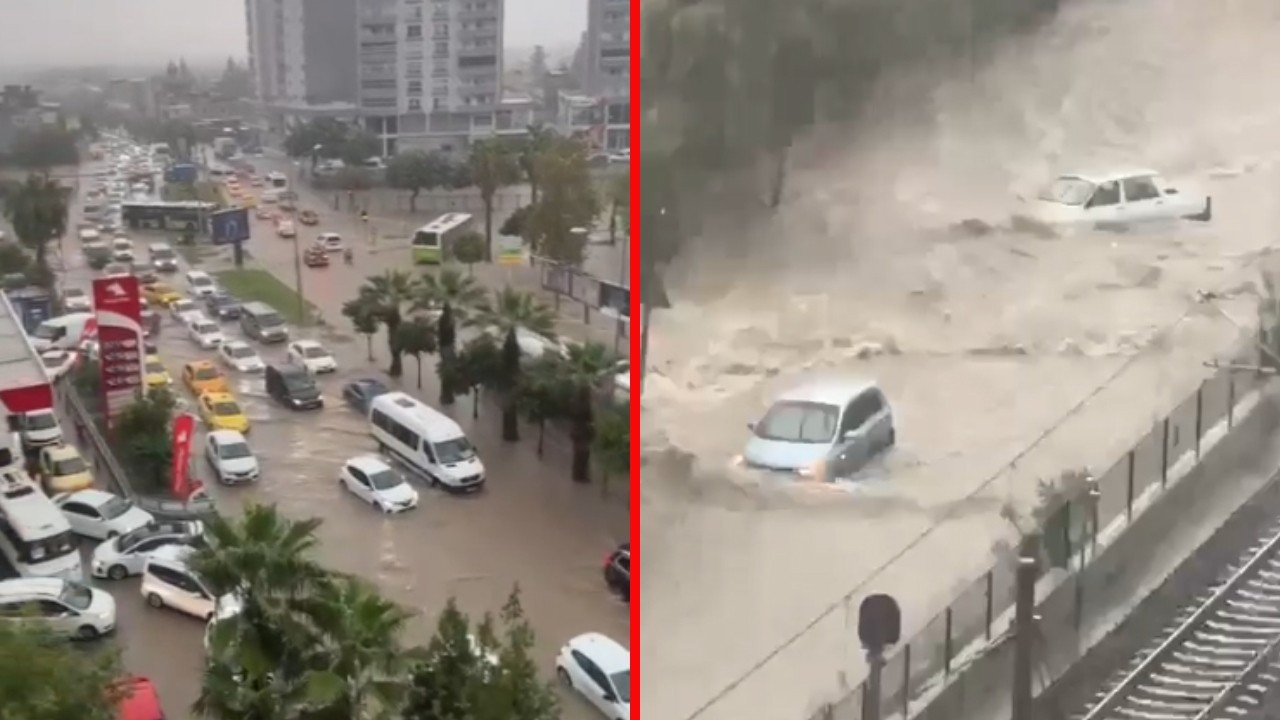 Adana'da sağanak yağış sele neden oldu