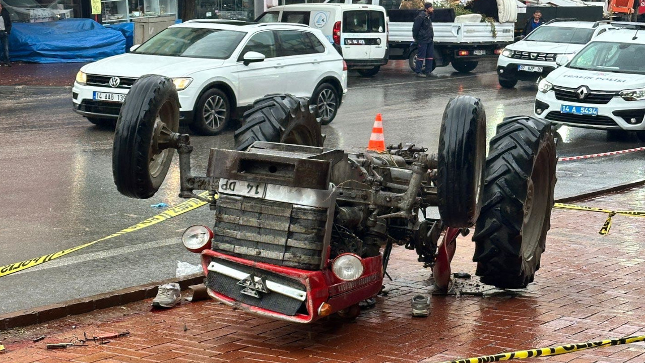 Bolu'da traktör devrildi: 1 ölü, 1 yaralı