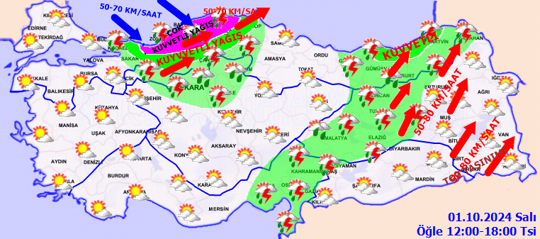 17 il için sarı ve turuncu kodlu uyarı verildi: Sağanak, fırtına, soğuk hava - Sayfa 2