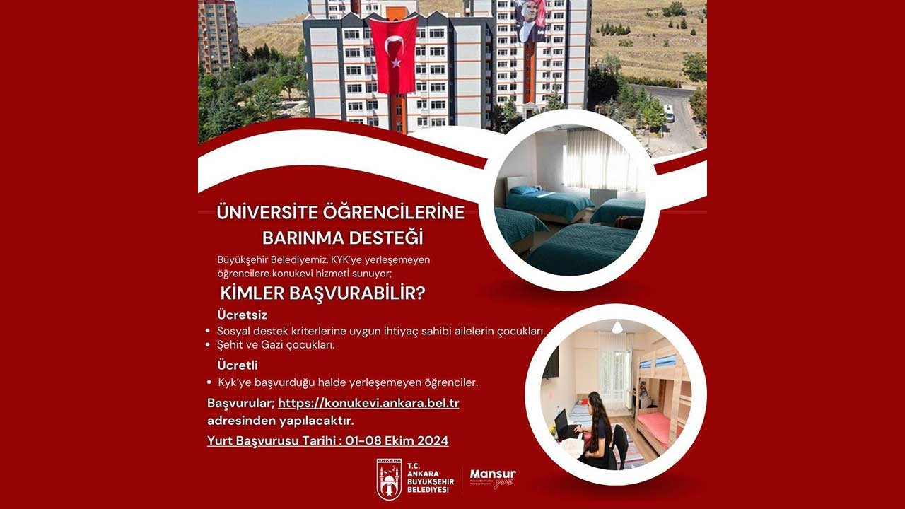 Ankara Büyükşehir Belediyesi’nden üniversite öğrencilerine barınma desteği