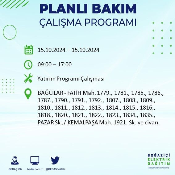 BEDAŞ paylaştı: İstanbul'da bugün elektrik kesintisi yaşanacak ilçeler - Sayfa 3