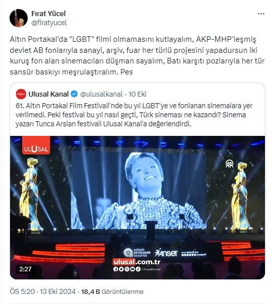 Altın Portakal'ın ön jüri üyesi Tunca Arslan'ın açıklamalarına tepki: 'Ne diyeceksiniz katılan filmciler?' - Sayfa 4