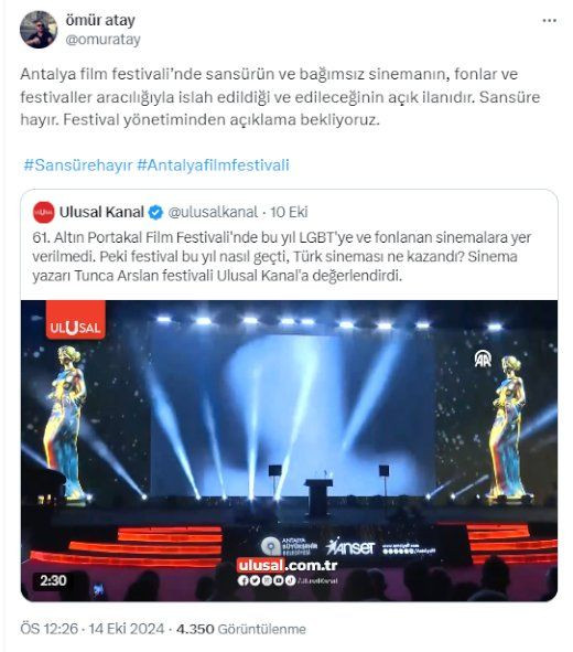 Altın Portakal'ın ön jüri üyesi Tunca Arslan'ın açıklamalarına tepki: 'Ne diyeceksiniz katılan filmciler?' - Sayfa 3