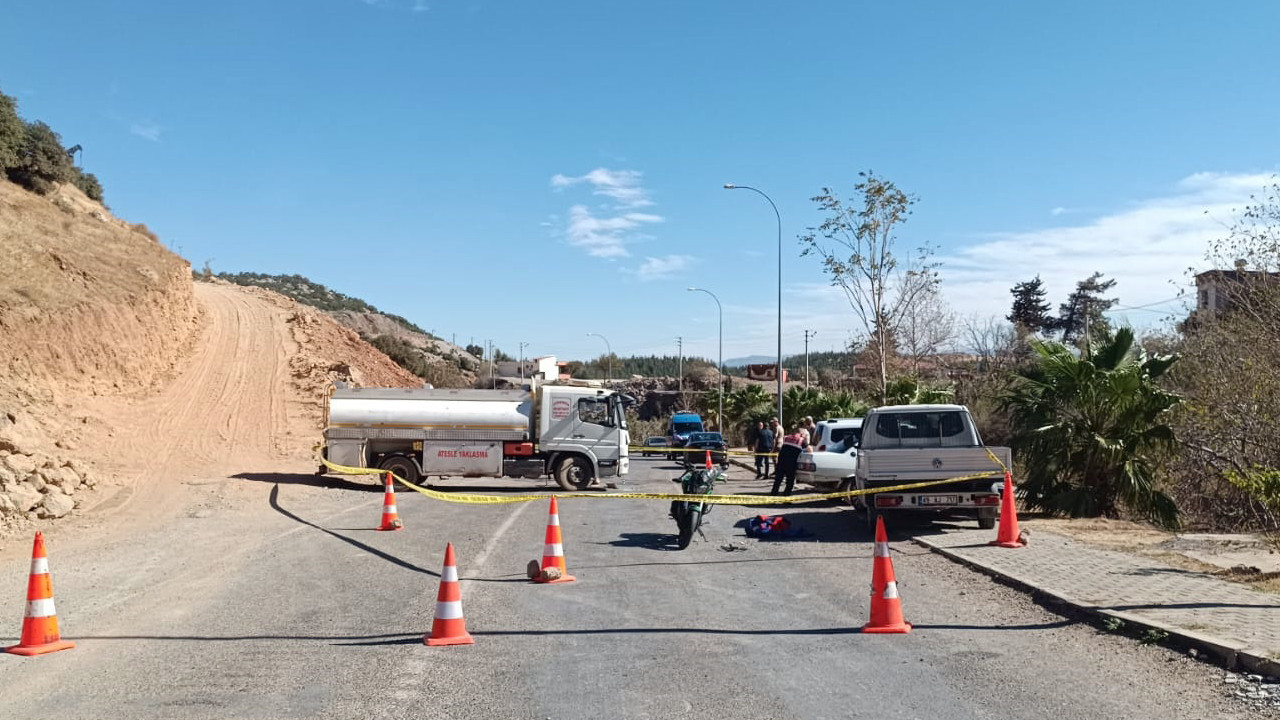 Antep'te tanker ile motosiklet çarpıştı: 1 ölü