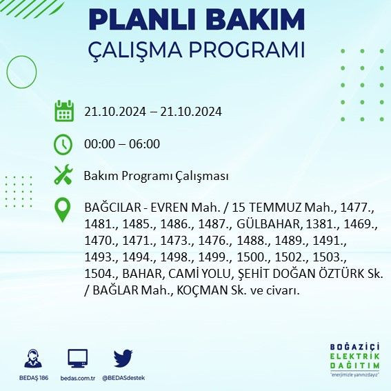 BEDAŞ paylaştı: İstanbul'da bugün elektrik kesintisi yaşanacak ilçeler - Sayfa 2