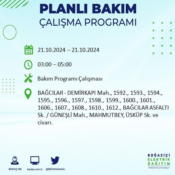 BEDAŞ paylaştı: İstanbul'da bugün elektrik kesintisi yaşanacak ilçeler - Sayfa 3