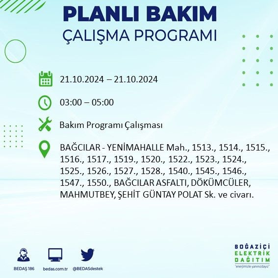 BEDAŞ paylaştı: İstanbul'da bugün elektrik kesintisi yaşanacak ilçeler - Sayfa 4