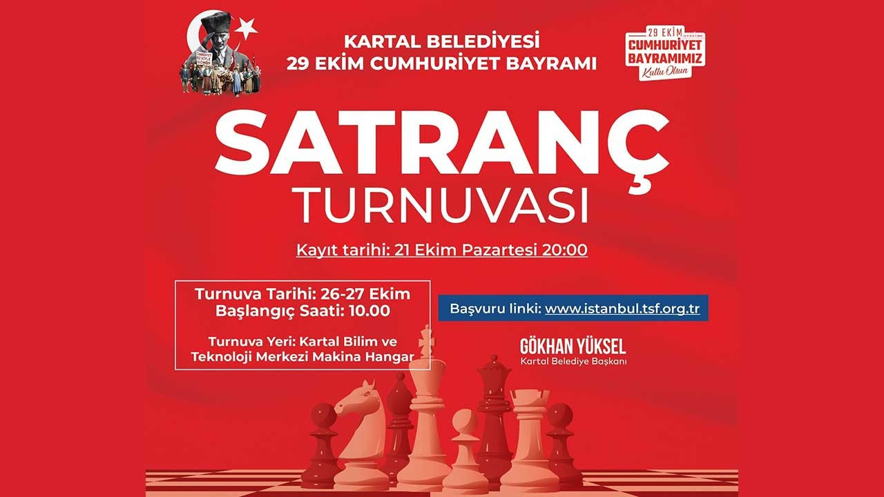 Kartal’da Cumhuriyet Kupası Satranç Turnuvası heyecanı başlıyor