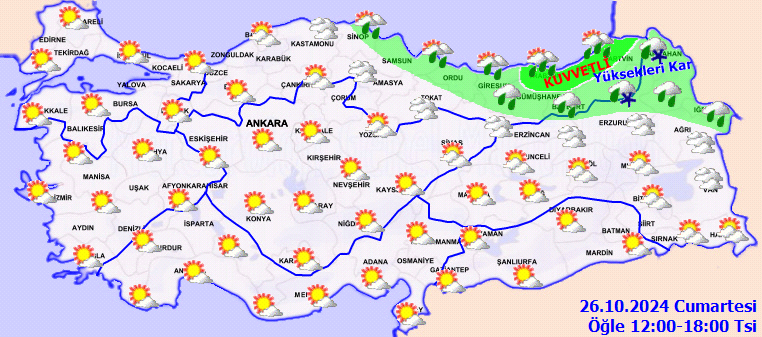 Meteoroloji'den sarı kodlu kuvvetli sağanak ve kar yağışı uyarısı - Sayfa 1