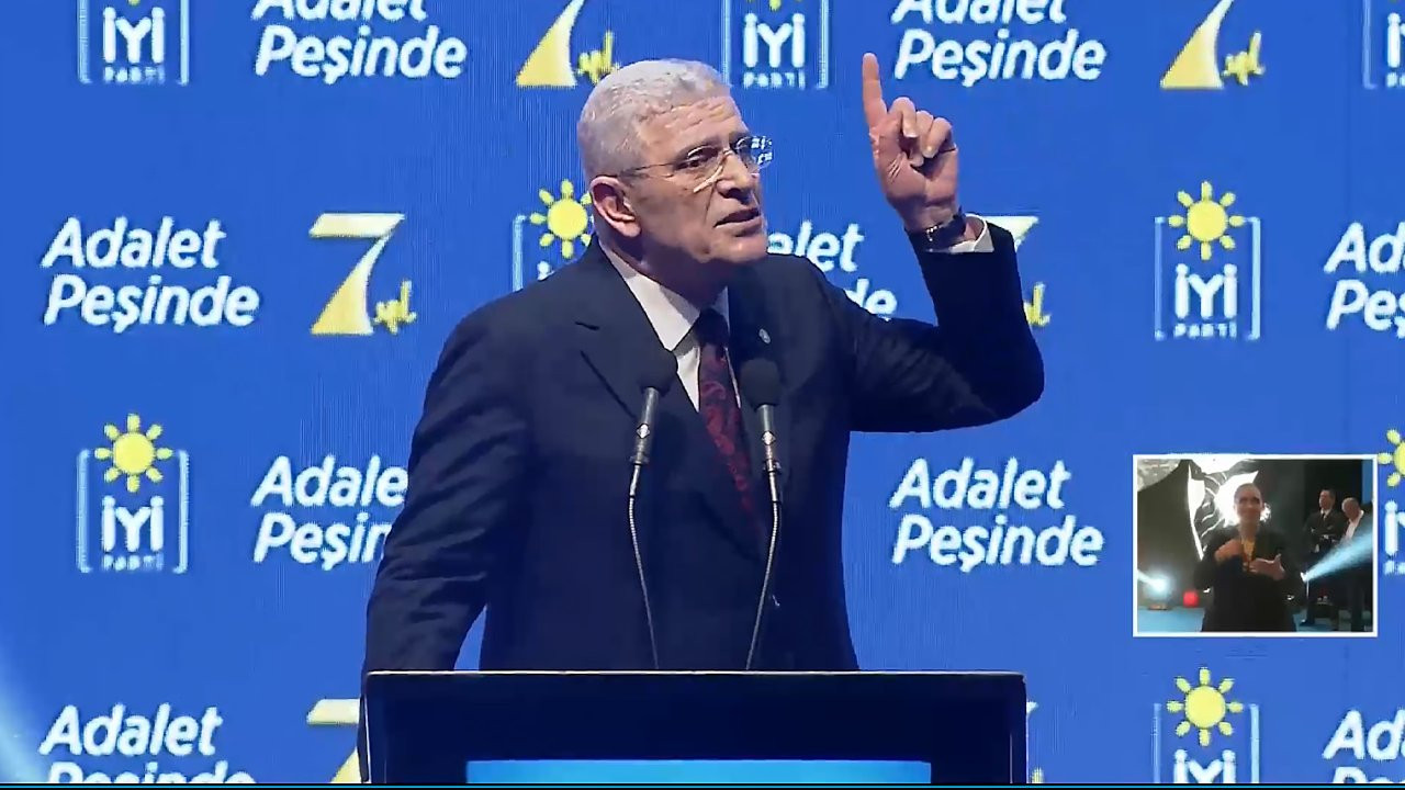 Dervişoğlu'nun konuşmasında Bahçeli'ye 'Öcalan sloganlı' gönderme