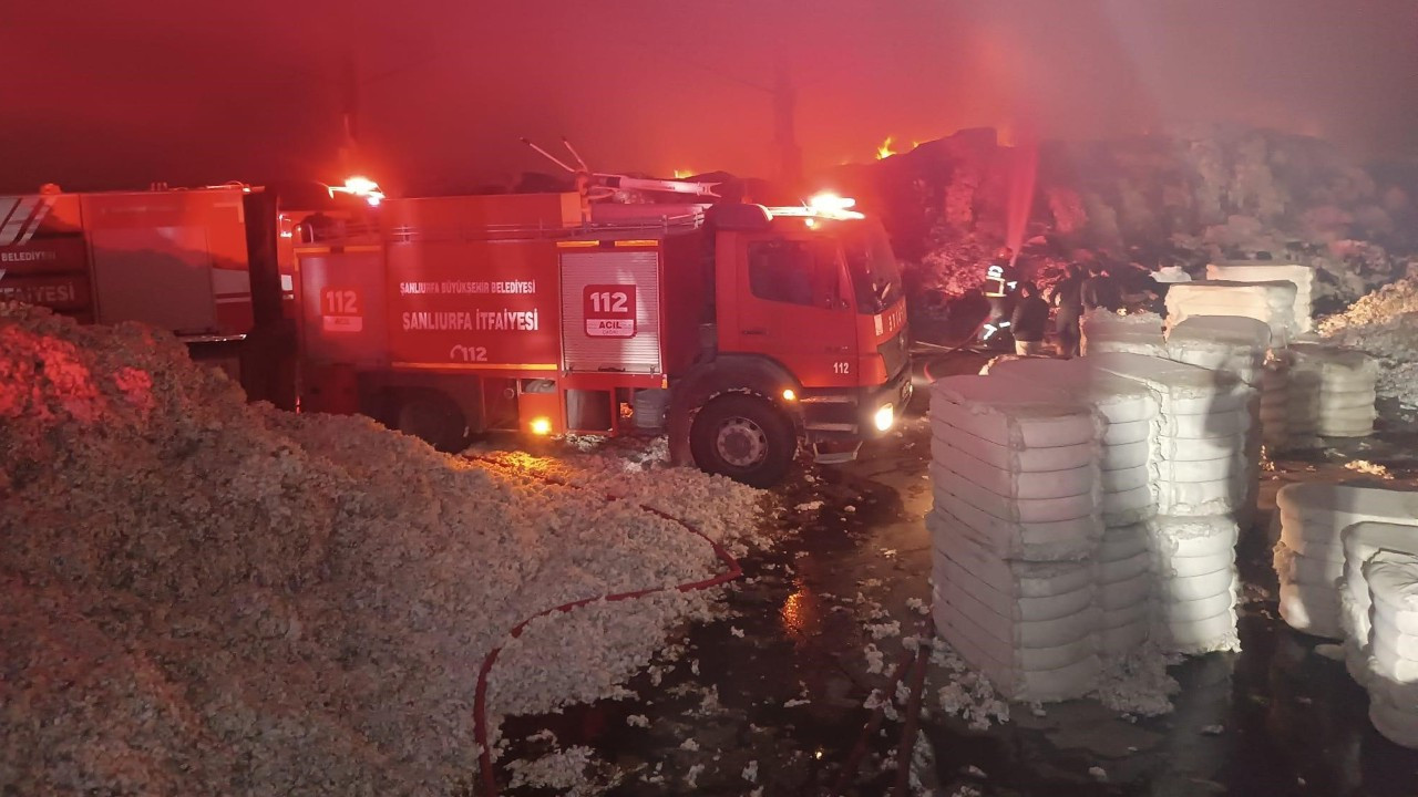 Urfa'da yangın: Tonlarca pamuk kül oldu