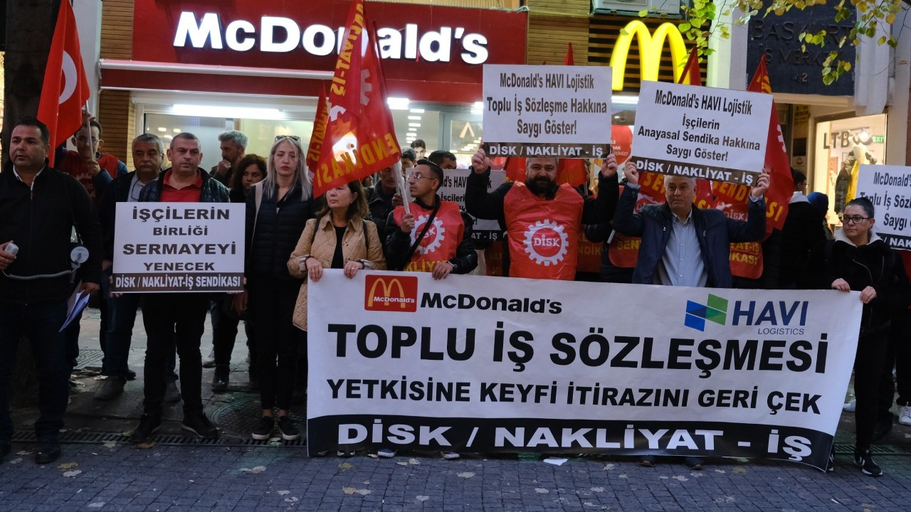 Eskişehir'de işçilerden eylem: 'Mc Donalds'ı boykota çağırıyoruz'