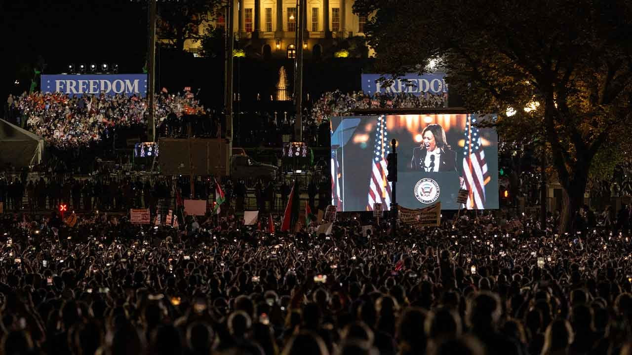 Harris'e Washington'da 'Gazze' protestosu: 'Bugün kaç çocuk öldürdün?'