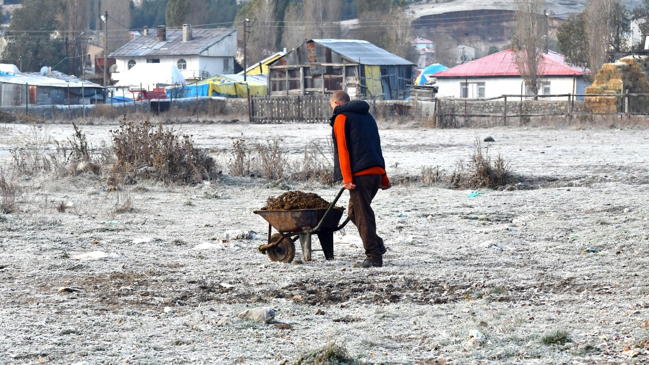 Kars ile Ardahan'da soğuk hava dondurdu