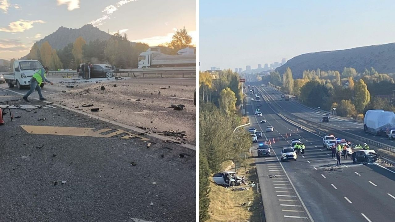 Ankara'da iki araba kafa kafaya çarpıştı, 3 kişi öldü