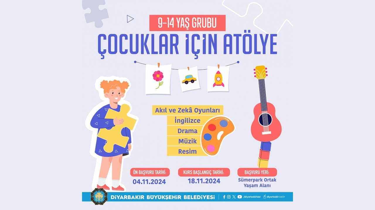 Diyarbakır Büyükşehir Belediyesi çocuk atölyelerine kayıtlar başladı