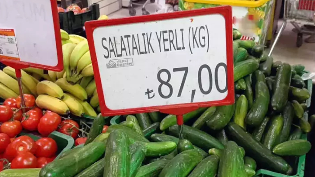 Halde 40 TL olan salatalık markette 87 TL