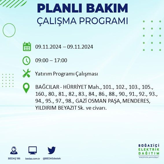 BEDAŞ paylaştı: İstanbul'da yarın elektrik kesintisi yaşanacak ilçeler - Sayfa 3