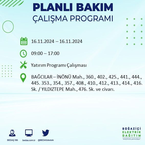 BEDAŞ paylaştı: İstanbul'da yarın elektrik kesintisi yaşanacak ilçeler - Sayfa 3