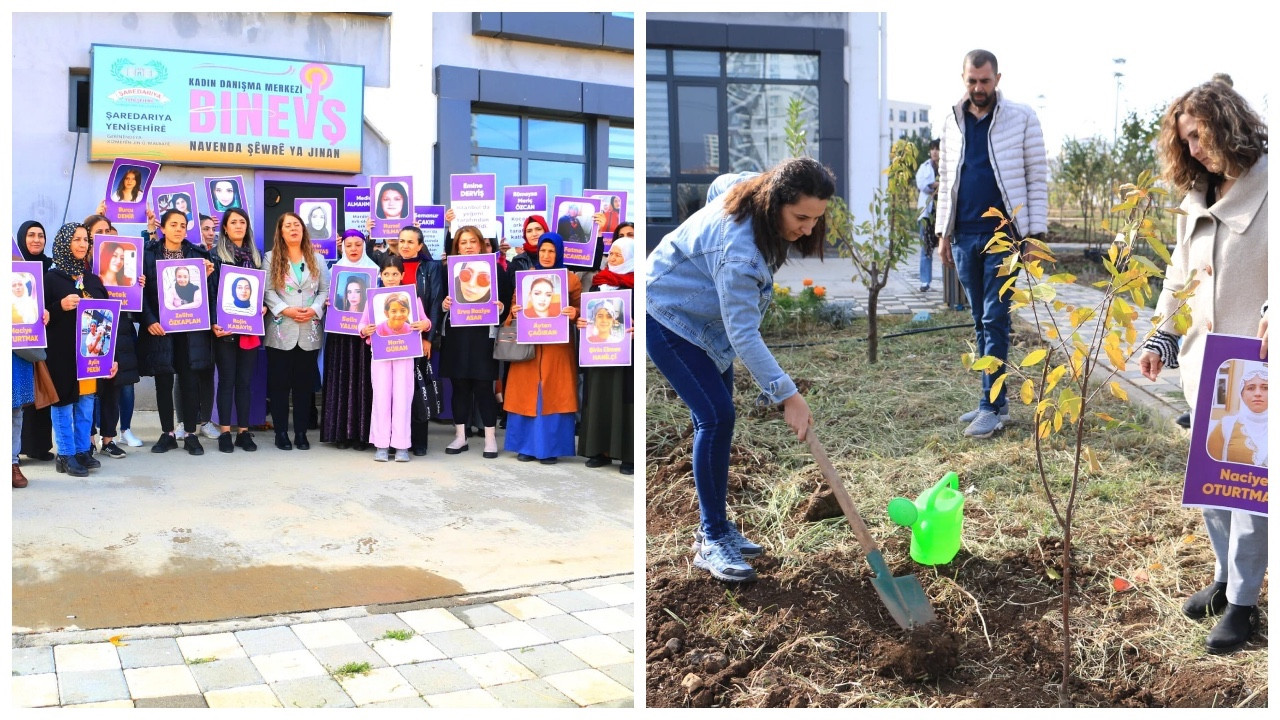 Diyarbakır'da katledilen kadınlar anısına ağaçlar dikildi