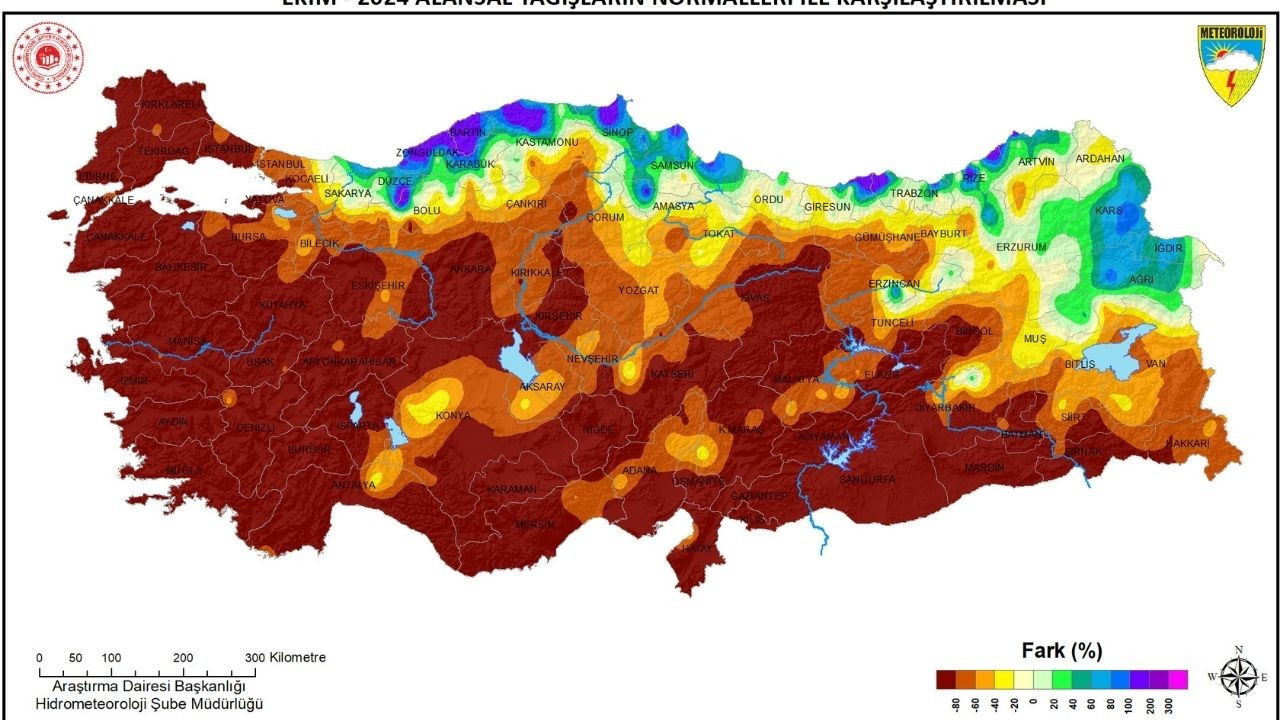 Meteoroloji'den 'vahim' harita: Ekim ayında 11 ile hiç yağmur yağmadı