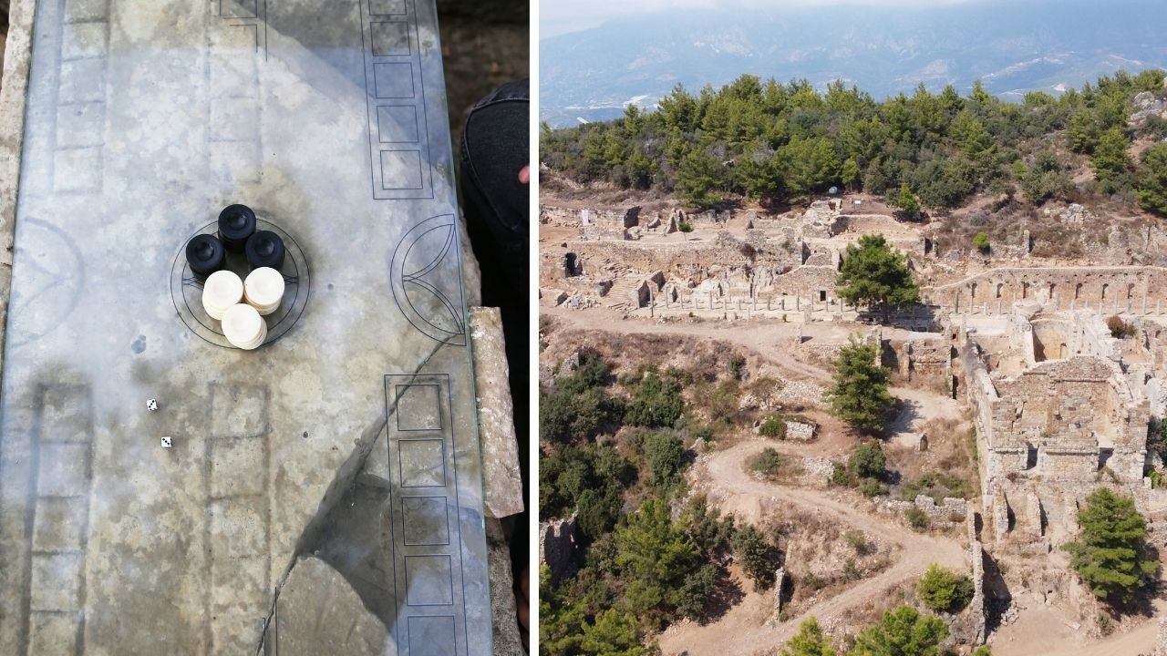 2100 yıllık Roma tavlası Syedra Antik Kenti'nde yaşatılıyor