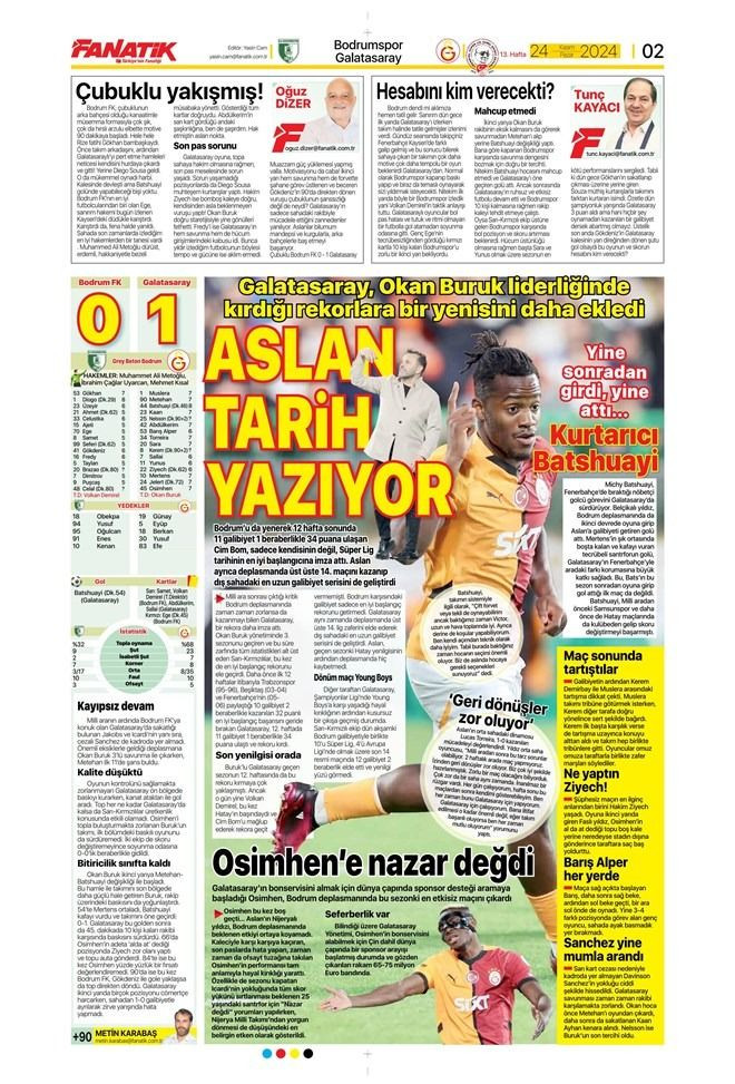 Günün spor manşetleri: 'Fener'den gövde gösterisi, Aslan'dan altın gol' - Sayfa 3